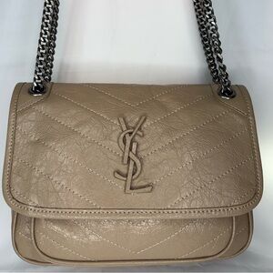 Yves Saint Laurent Beige Quilted Shoulder Bag